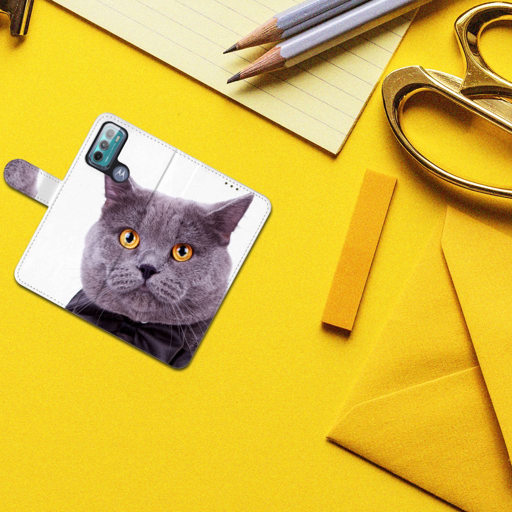 Motorola Moto G60 Telefoonhoesje met Pasjes Kat