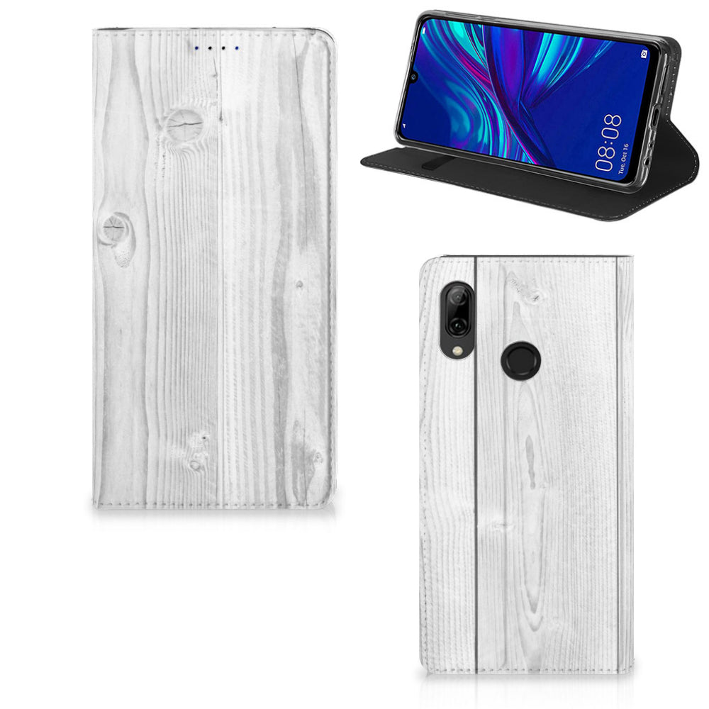 Huawei P Smart (2019) Book Wallet Case White Wood