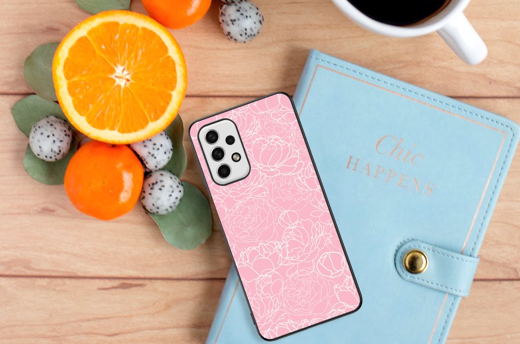Samsung Galaxy A23 Bloemen Hoesje White Flowers B2C Telecom