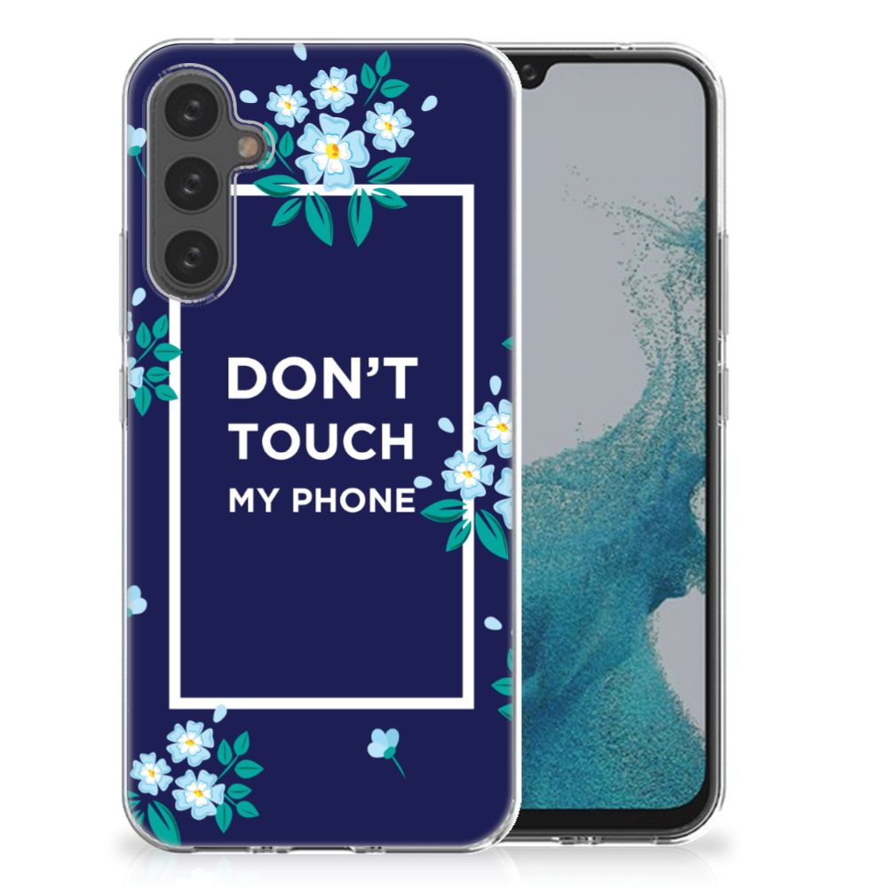 Samsung Galaxy A34 Silicone-hoesje Flowers Blue DTMP B2C Telecom