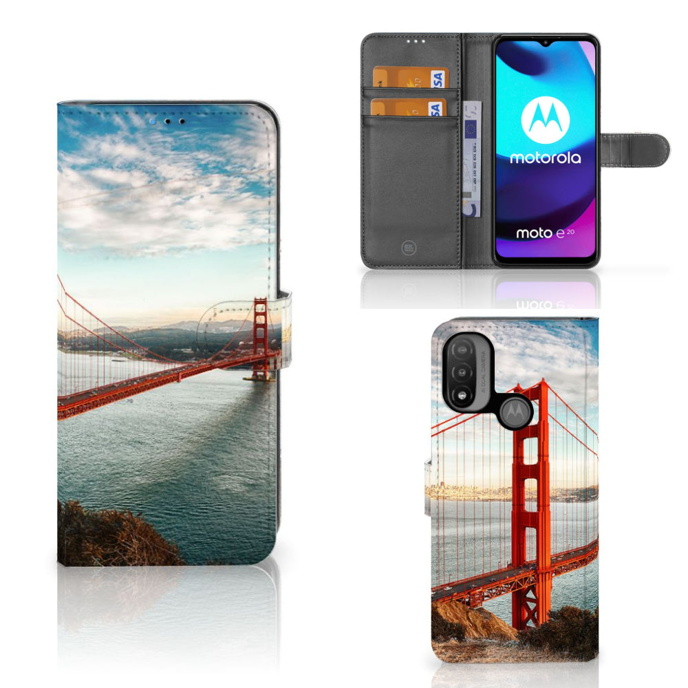 Motorola Moto E20 | E30 | E40 Flip Cover Golden Gate Bridge