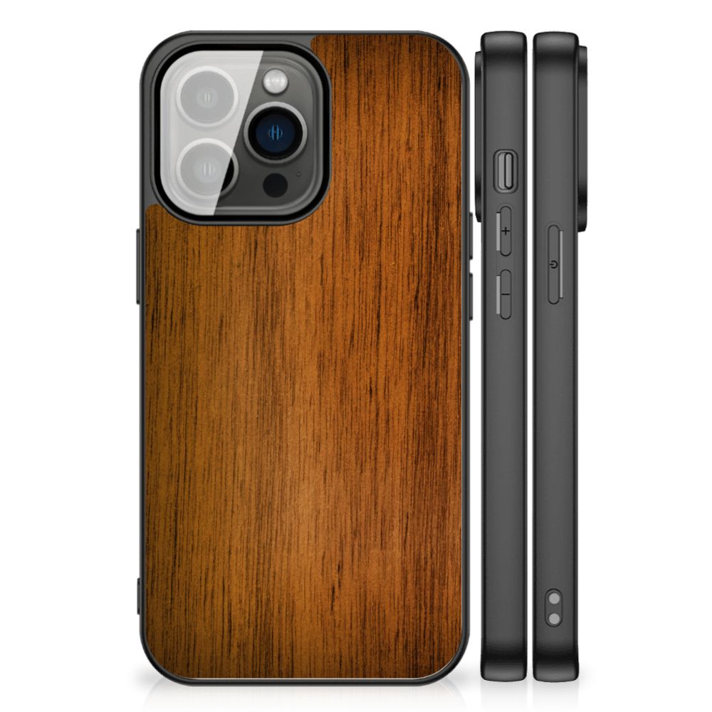 iPhone 13 Pro Houten Print Telefoonhoesje Donker Hout