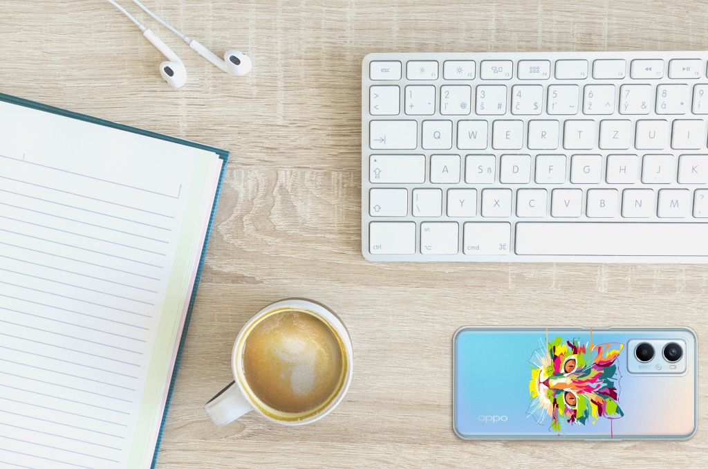 OPPO A96 | OPPO A76 Telefoonhoesje met Naam Cat Color B2C Telecom