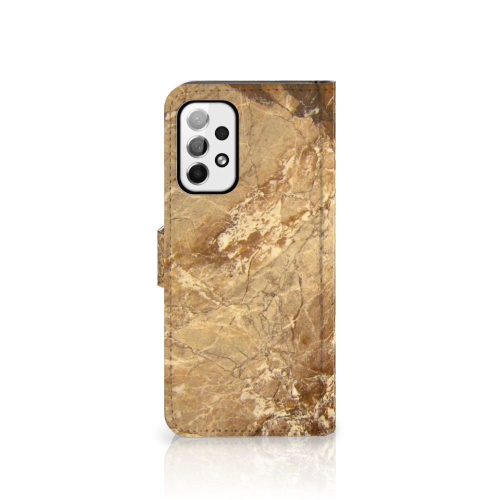 Samsung Galaxy A73 5G Bookcase Marmer Creme met luxe marmer design en bescherming voor je smartphone.