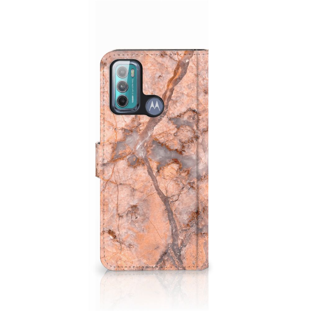 Motorola Moto G60 Bookcase Marmer Oranje