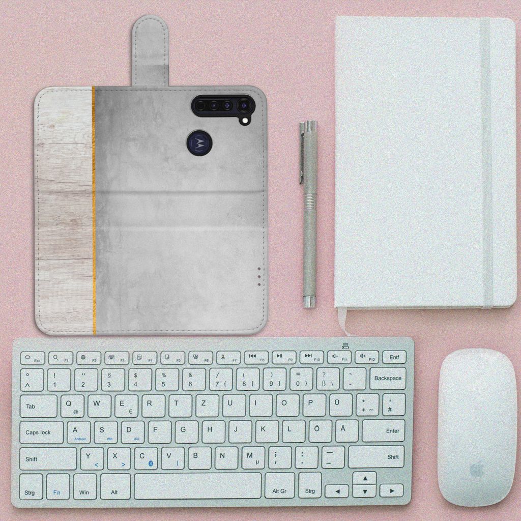 Motorola Moto G Pro Book Style Case Wood Concrete