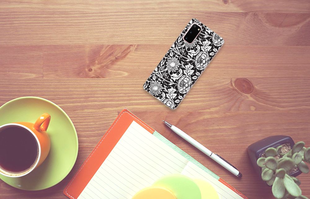 Samsung Galaxy S20 TPU Case Black Flowers B2C Telecom