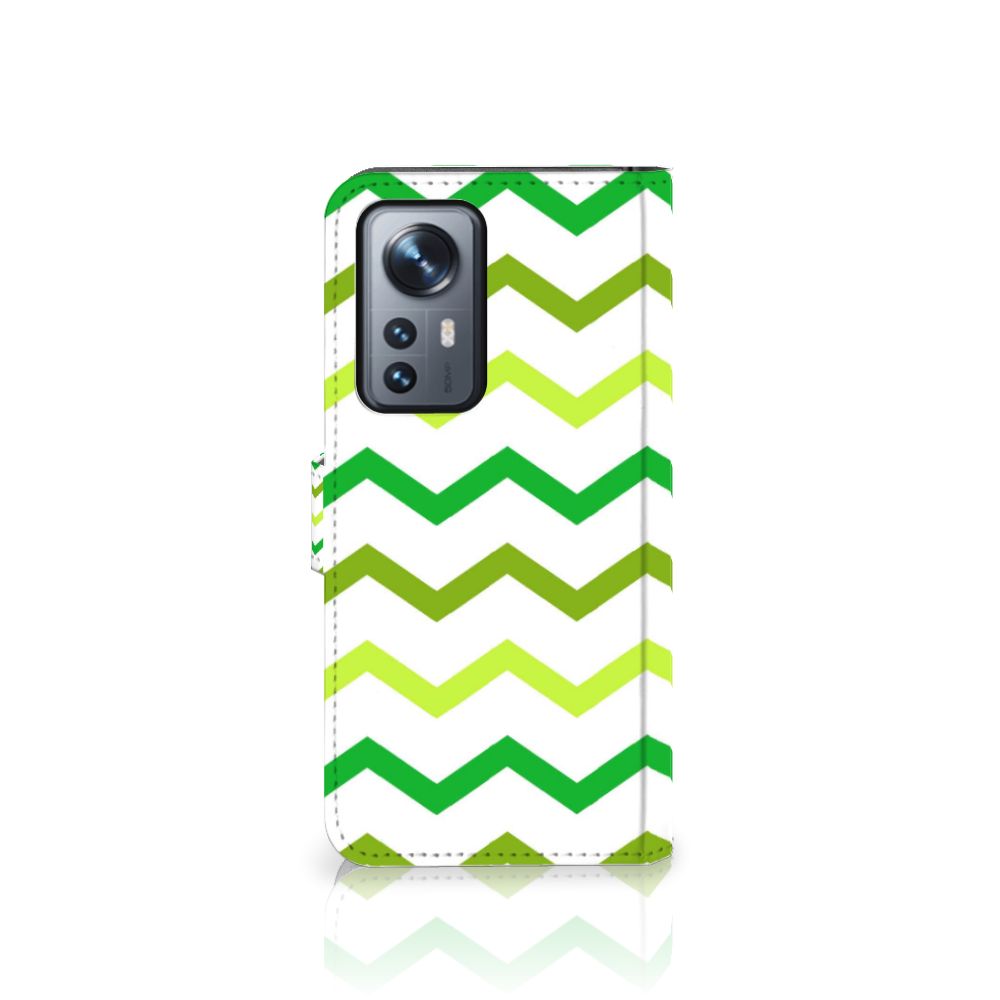 Xiaomi 12 Pro Telefoon Hoesje Zigzag Groen