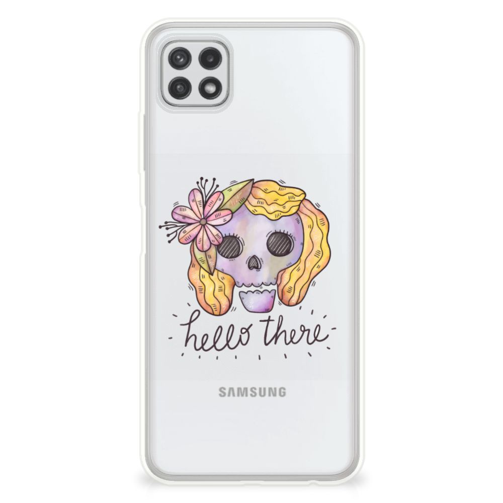 Silicone Back Case Samsung Galaxy A22 5G Boho Skull B2C Telecom