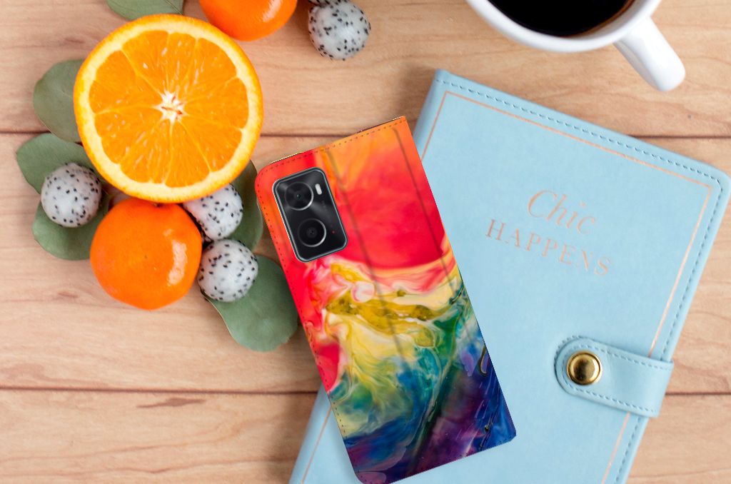 Bookcase OPPO A96 | A76 Watercolor Dark - B2C Telecom
