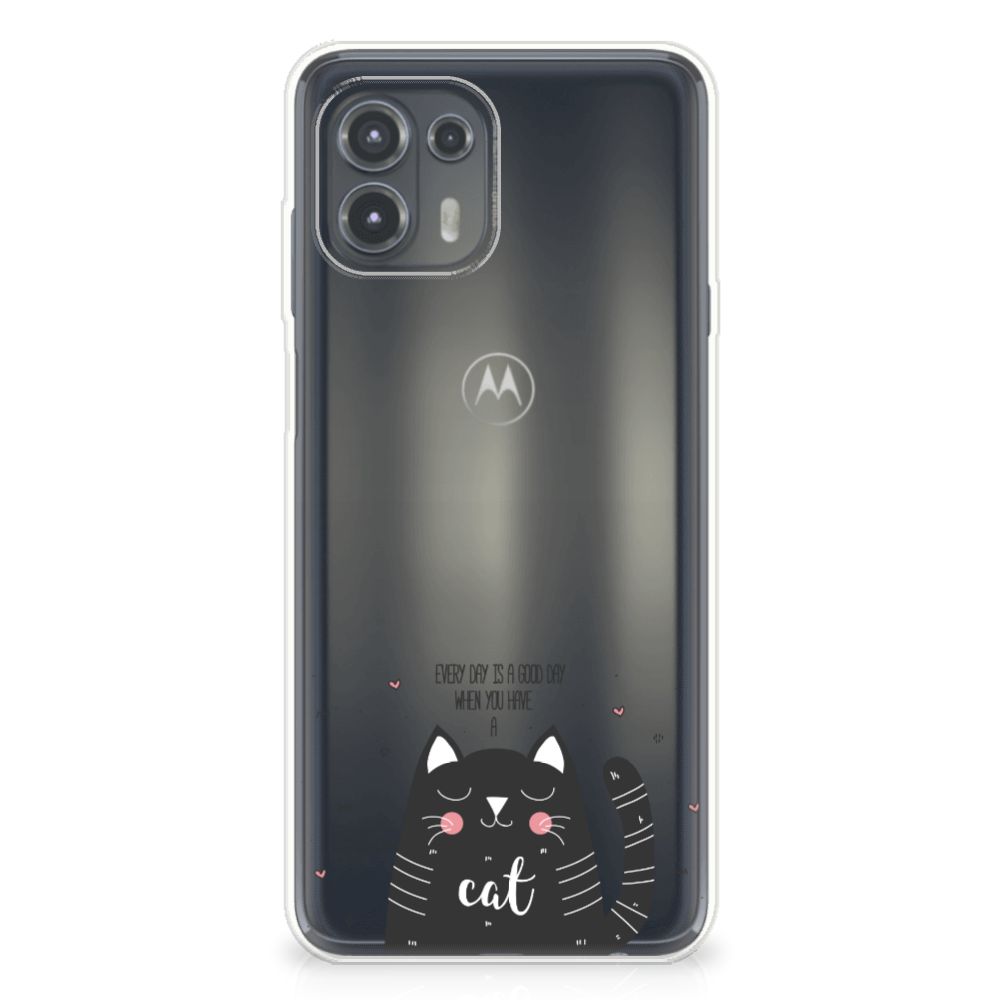 Motorola Edge 20 Lite Telefoonhoesje met Naam Cat Good Day B2C Telecom