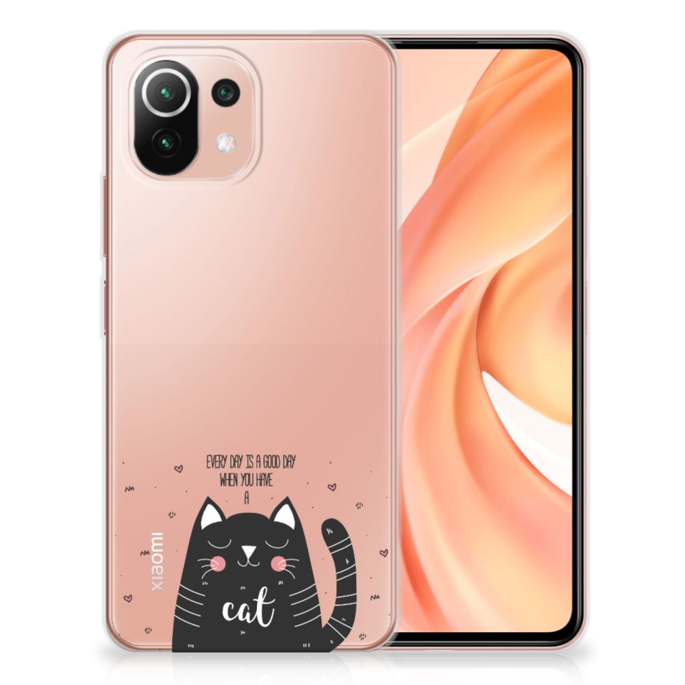 Xiaomi Mi 11 Lite | 11 Lite 5G NE Telefoonhoesje met Naam Cat Good Day