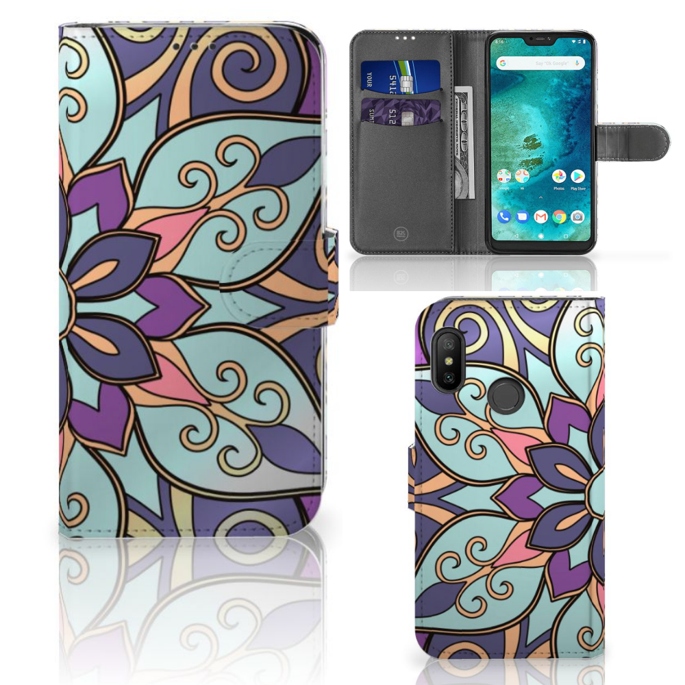 Xiaomi Mi A2 Lite Hoesje Purple Flower