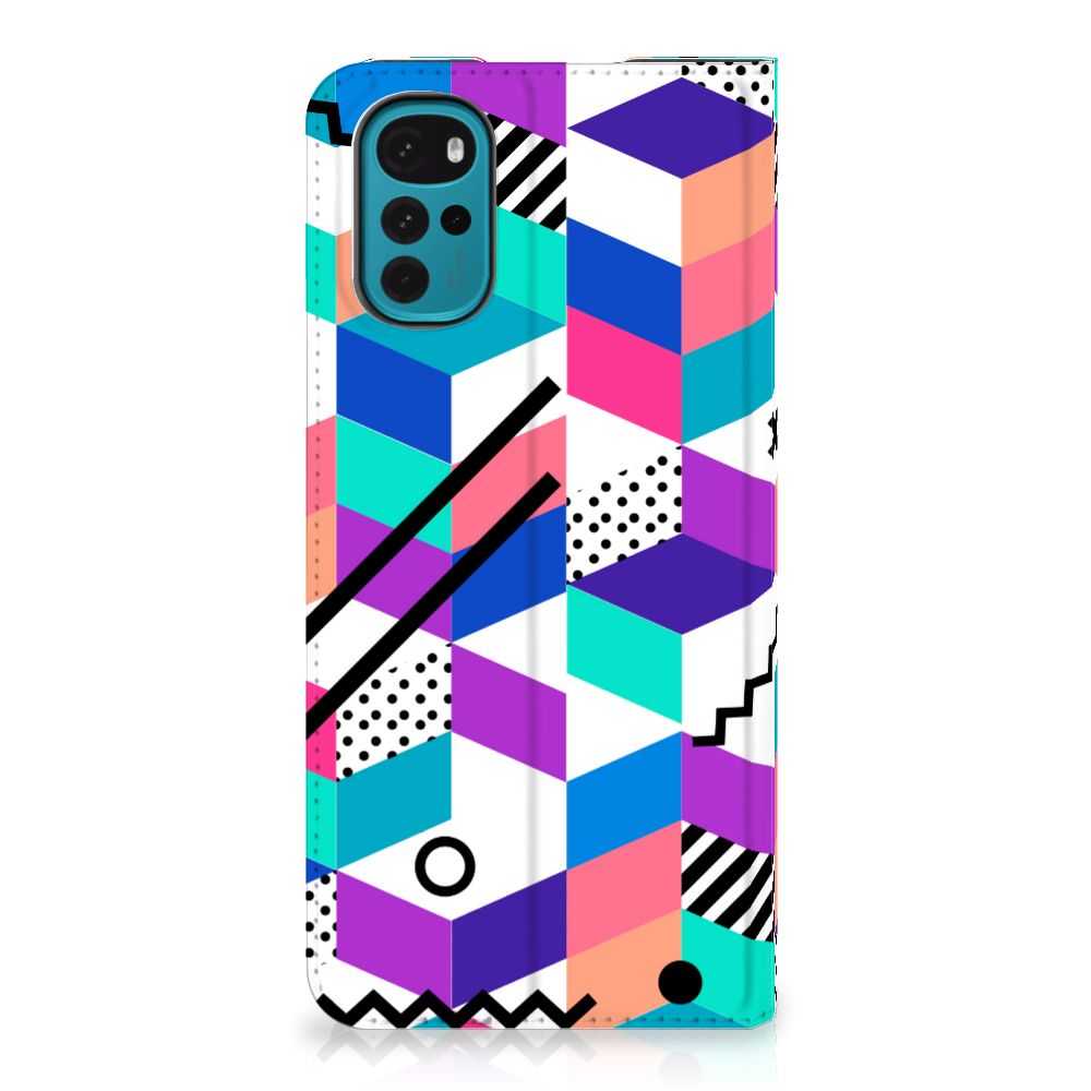 Motorola Moto G22 Stand Case Blokken Kleurrijk - B2C Telecom