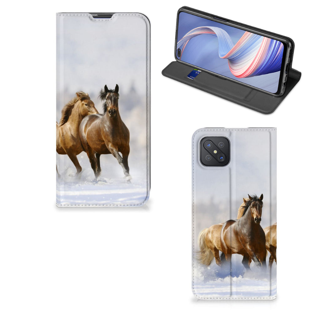 OPPO Reno4 Z 5G Hoesje maken Paarden met mooie paardafbeeldingen op een stijlvol hoesje.