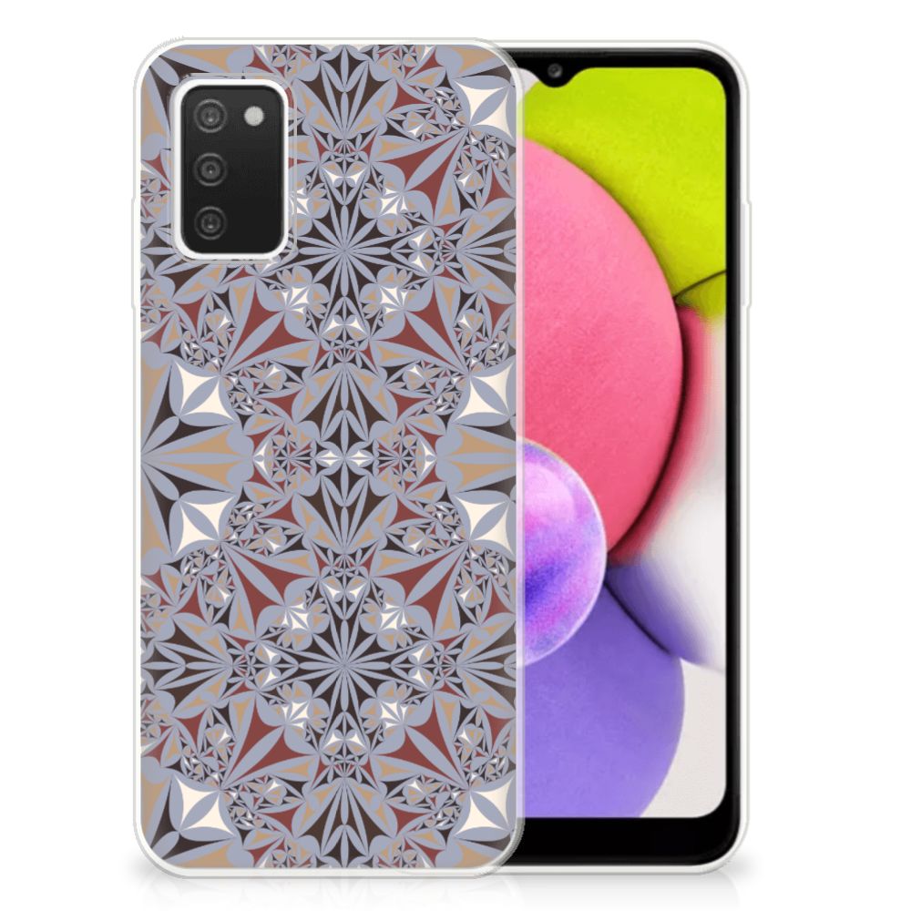 Samsung Galaxy A03S TPU Siliconen Hoesje Flower Tiles B2C Telecom
