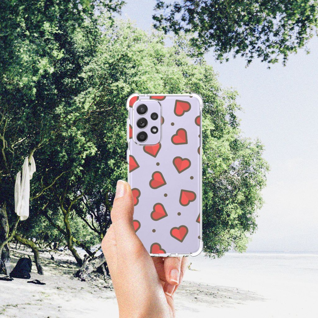 Samsung Galaxy A33 Doorzichtige Silicone Hoesje Hearts B2C Telecom