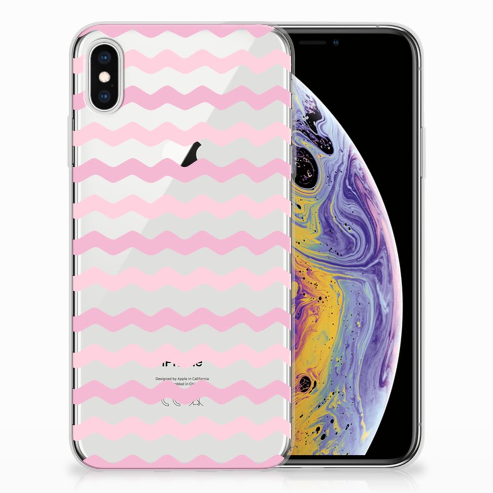 Apple iPhone Xs Max TPU bumper Waves Roze
