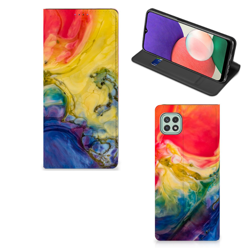 Bookcase Samsung Galaxy A22 5G Watercolor Dark - B2C Telecom
