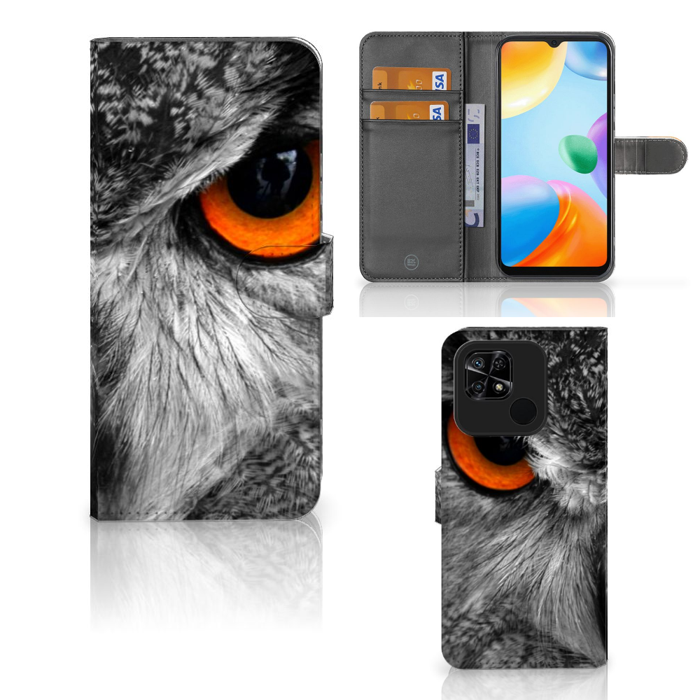 Xiaomi Redmi 10C Telefoonhoesje met Pasjes Uil