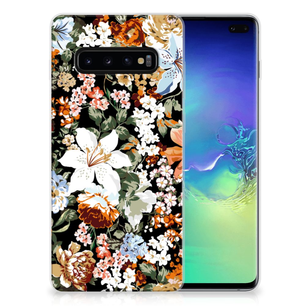 TPU Case voor Samsung Galaxy S10 Plus Dark Flowers