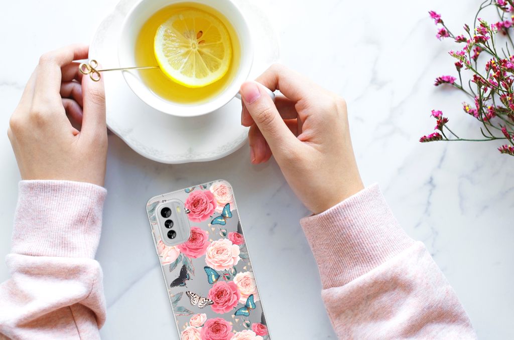 Nokia G60 TPU Case Butterfly Roses