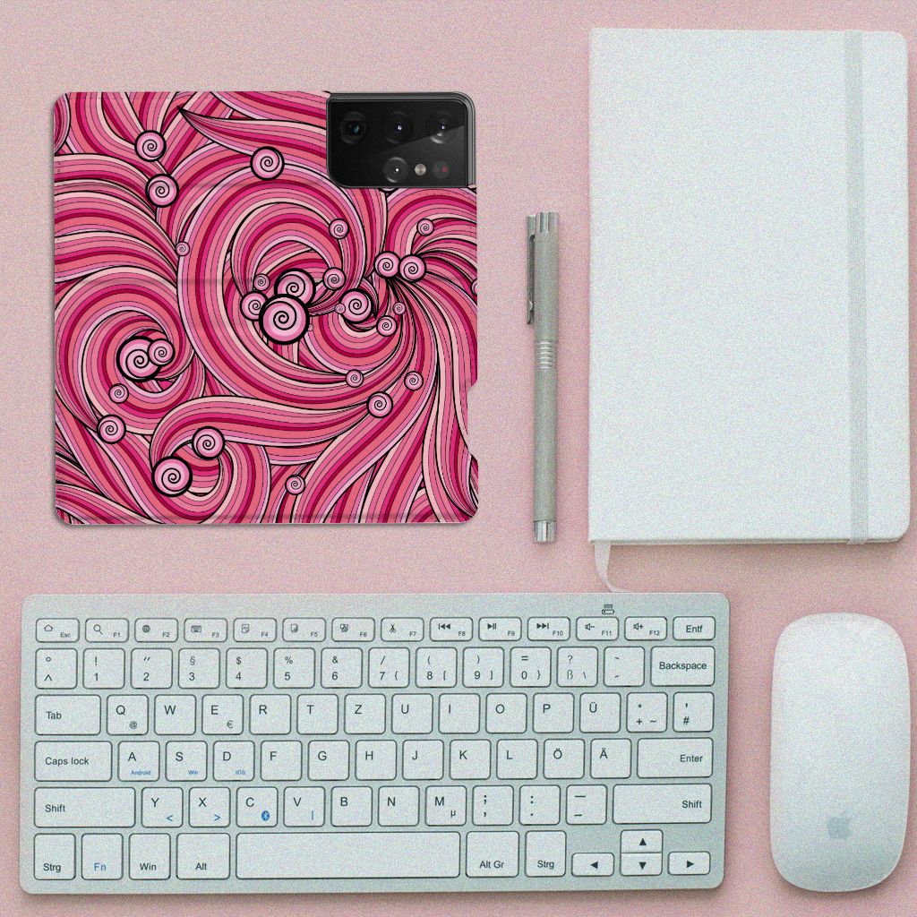 Samsung Galaxy S21 Ultra Bookcase Swirl Pink - B2C Telecom