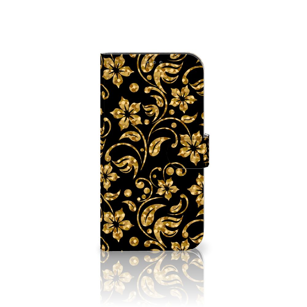 Apple iPhone 12 Pro Max Hoesje Gouden Bloemen