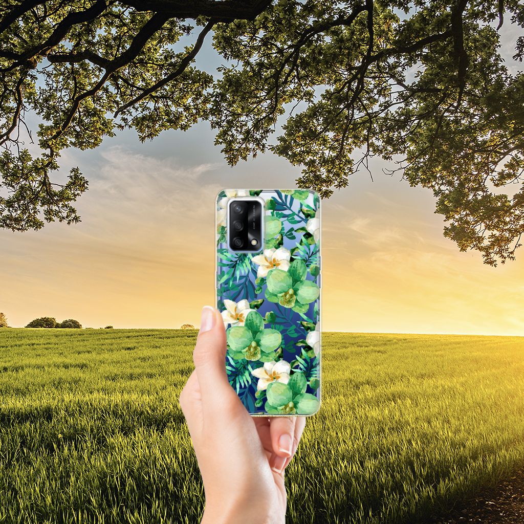 OPPO A74 4G TPU Case Orchidee Groen B2C Telecom