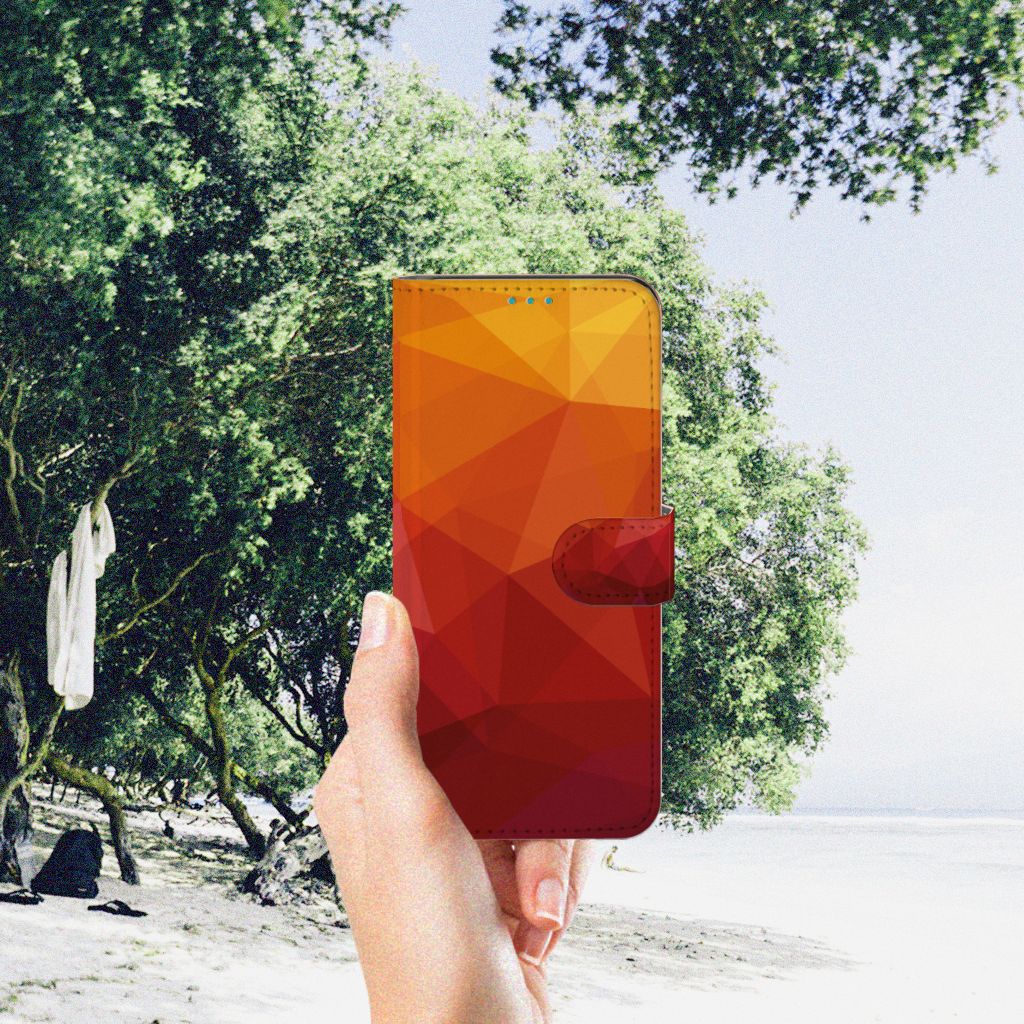 Book Case voor Samsung Galaxy A73 5G Polygon Red