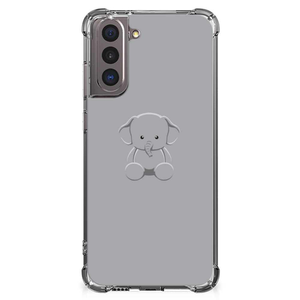 Samsung Galaxy S21 Stevig Bumper Hoesje Grijs Baby Olifant