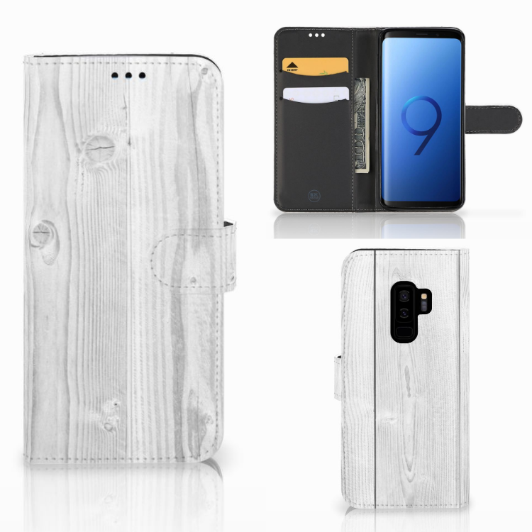 Samsung Galaxy S9 Plus Book Style Case White Wood