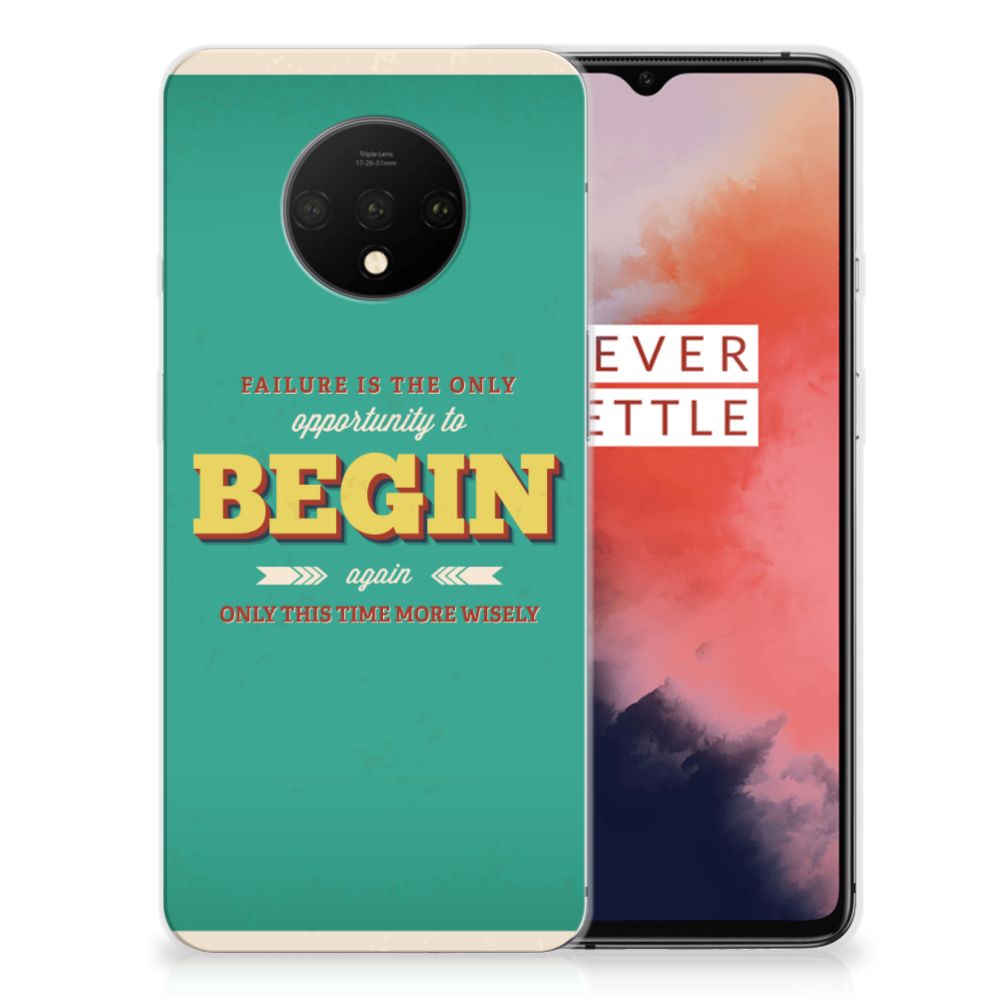 OnePlus 7T Siliconen hoesje met naam Quote Begin