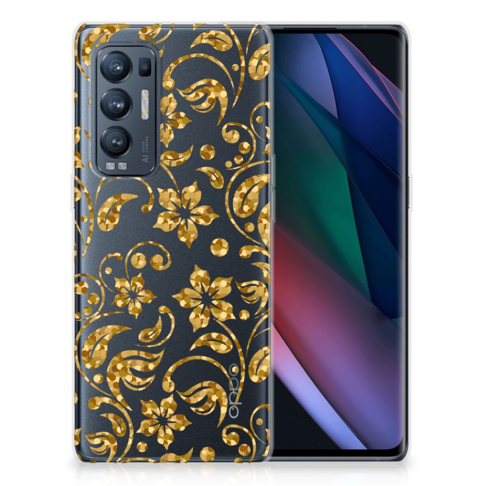 OPPO Find X3 Neo TPU Case Gouden Bloemen B2C Telecom