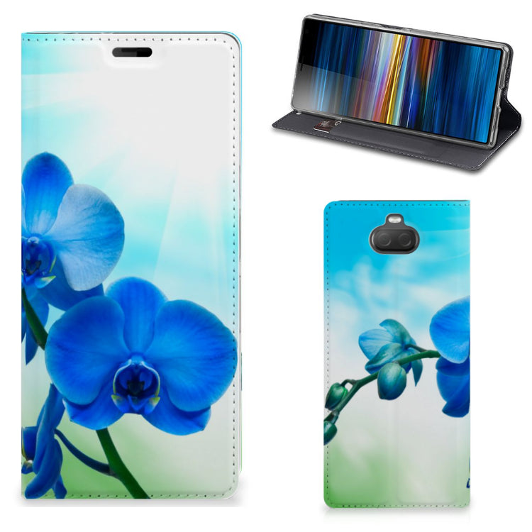 Sony Xperia 10 Plus Smart Cover Orchidee Blauw - Cadeau voor je Moeder