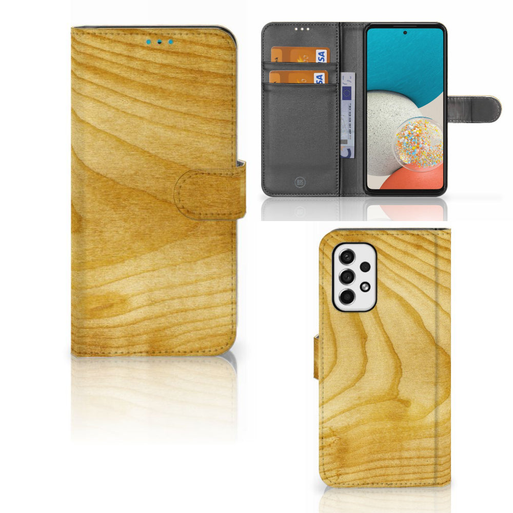 Samsung Galaxy A53 Book Style Case Licht Hout