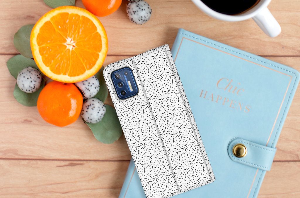 Motorola Moto G9 Plus Hoesje met Magneet Stripes Dots - B2C Telecom