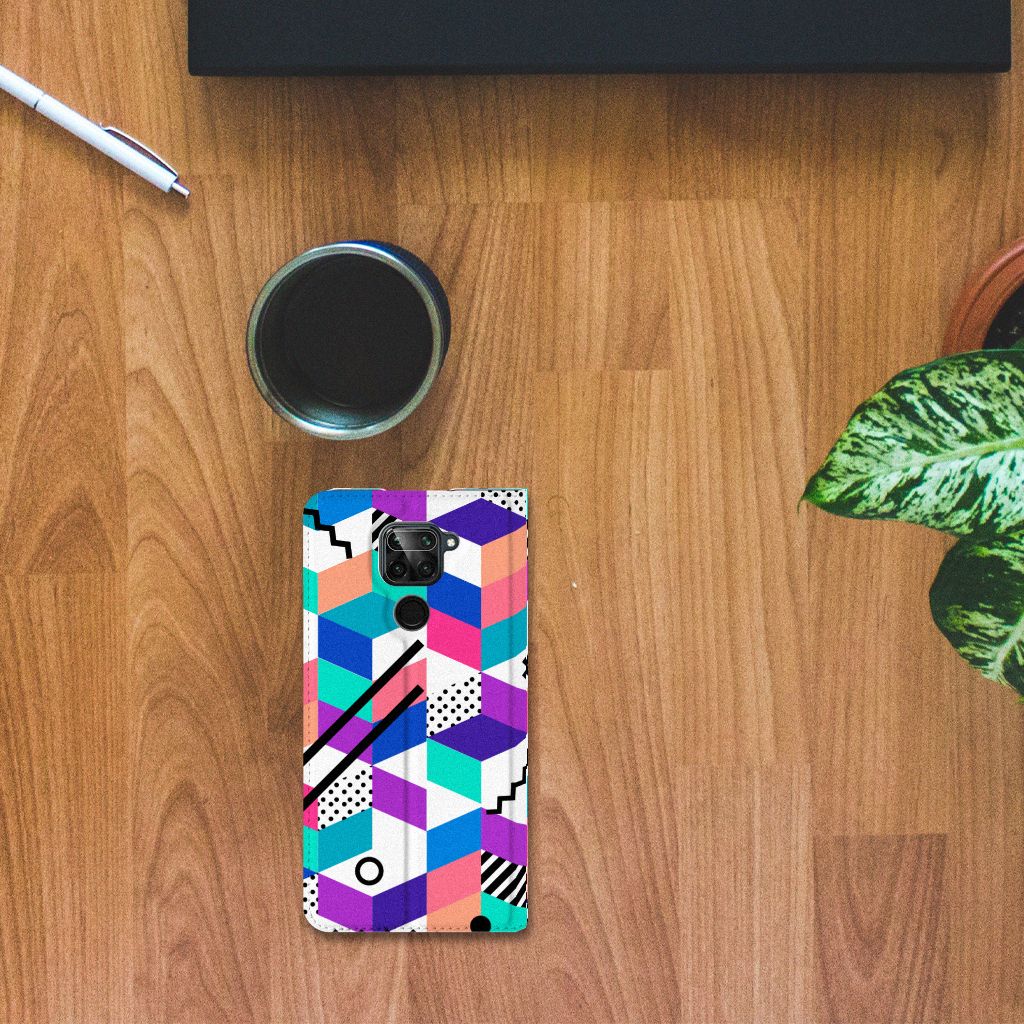 Xiaomi Redmi Note 9 Stand Case Blokken Kleurrijk - B2C Telecom