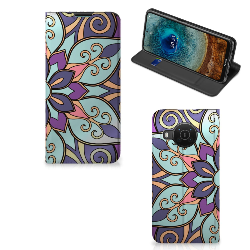 Nokia X20 | X10 Smart Cover Purple Flower