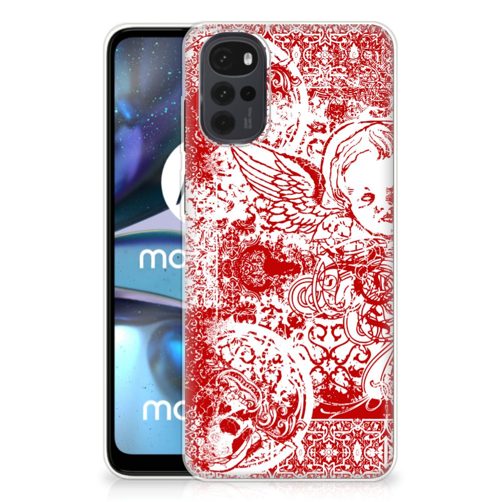 Silicone Back Case Motorola Moto G22 Angel Skull Rood B2C Telecom