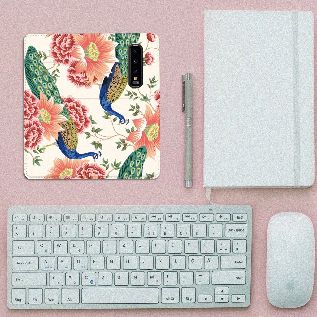 Hoesje maken voor Samsung Galaxy S10 Pink Peacock - B2C Telecom