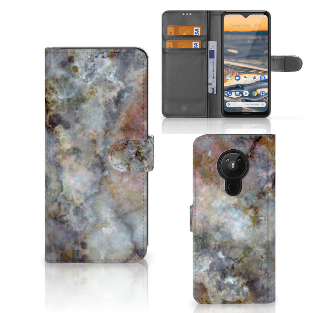 Nokia 5.3 Bookcase Marmer Grijs