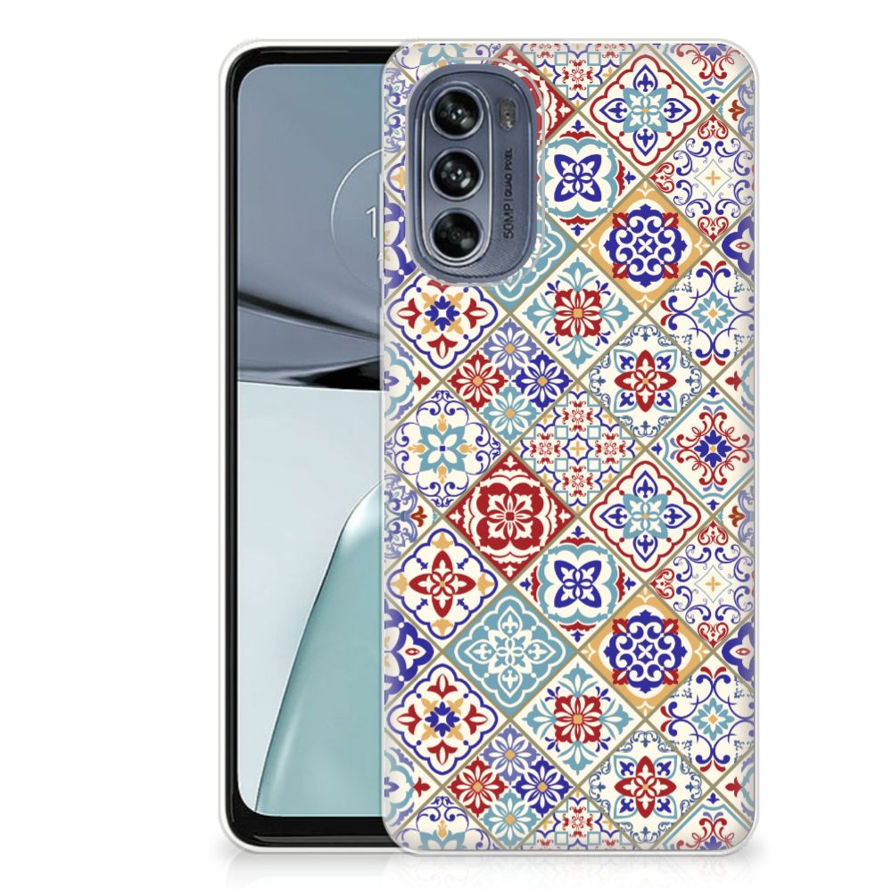 Motorola Moto G62 5G TPU Siliconen Hoesje Tiles Color