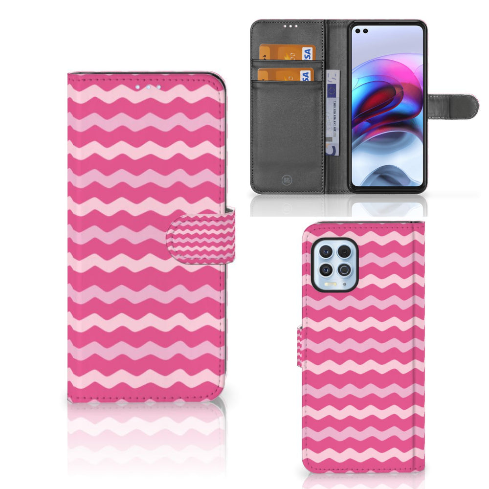 Motorola Moto G100 Telefoon Hoesje Waves Pink