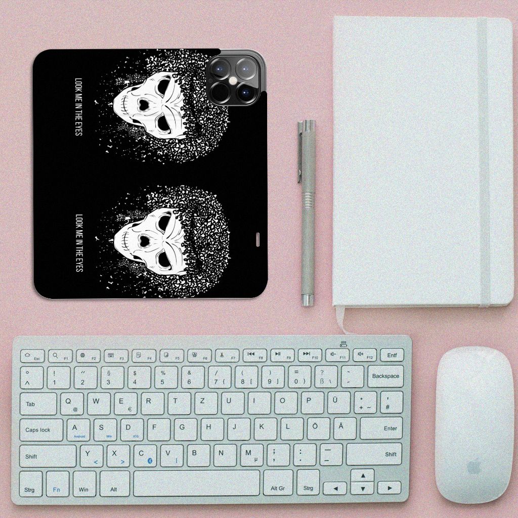 Mobiel BookCase iPhone 12 Pro Max Skull Hair - B2C Telecom