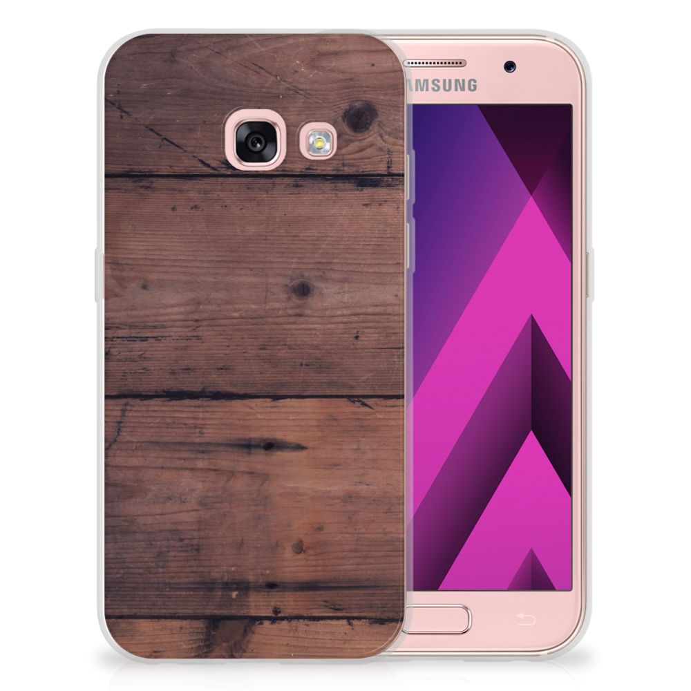 Samsung Galaxy A3 2017 Bumper Hoesje Old Wood