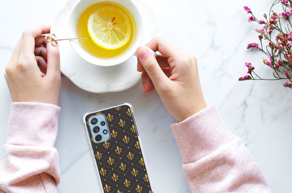 Samsung Galaxy A73 Doorzichtige Silicone Hoesje Franse Lelie B2C Telecom