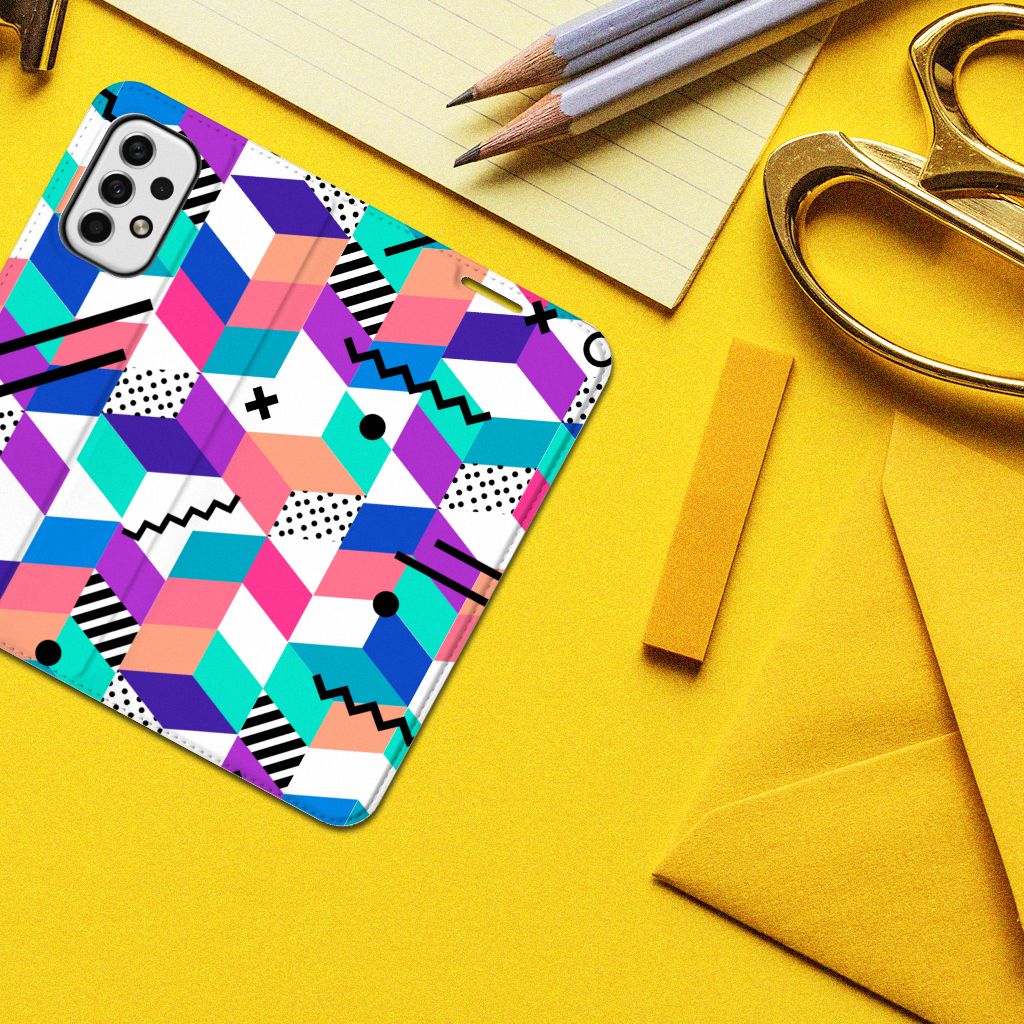Samsung Galaxy A23 Stand Case Blokken Kleurrijk - B2C Telecom