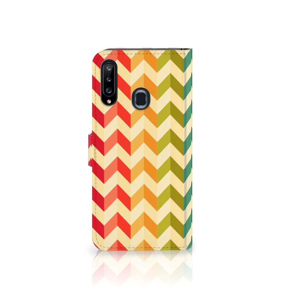 Samsung Galaxy A20s Telefoon Hoesje Zigzag Multi Color