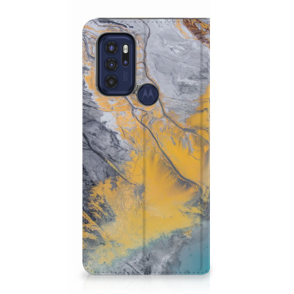Motorola Moto G60s Standcase Marble Blue Gold - B2C Telecom